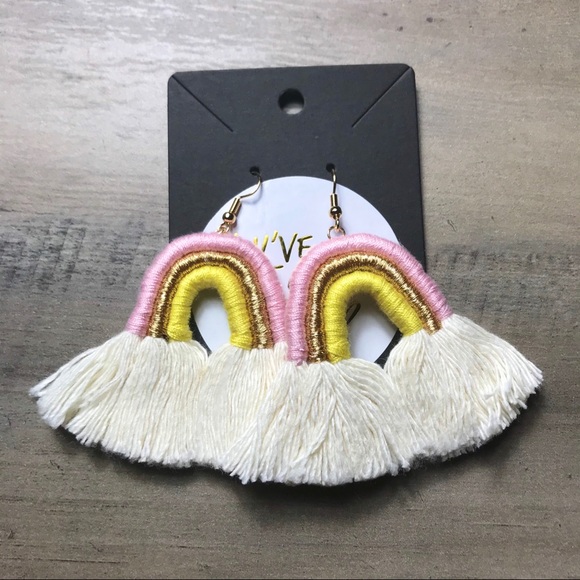 Boho rainbow drop earrings “sunny day” - Picture 2 of 4